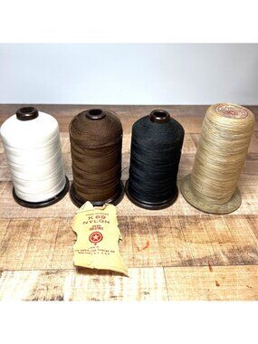 Vintage American Thread Co. Industrial Spools - Nylon & Cotton 4 Colors Patented